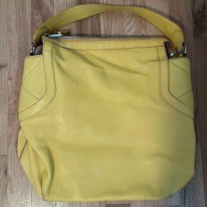 Genuine Leather Yellow Michael Kors Shoulder Handbag Purse